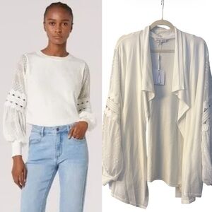 SIONI ⭐️ Luscious open front lace sleeve cardigan